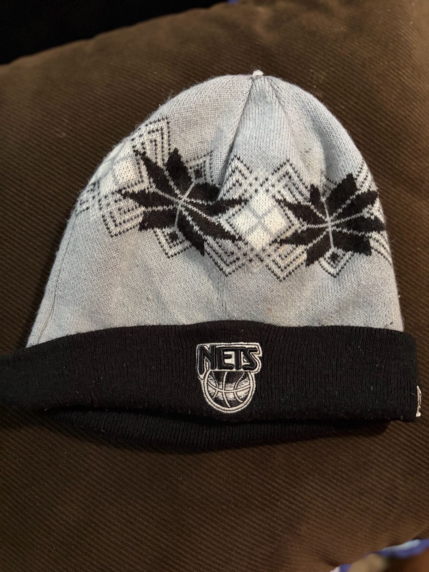 New Era New Jersey Nets The Mooser Fair Isle Knit Beanie Hat 2