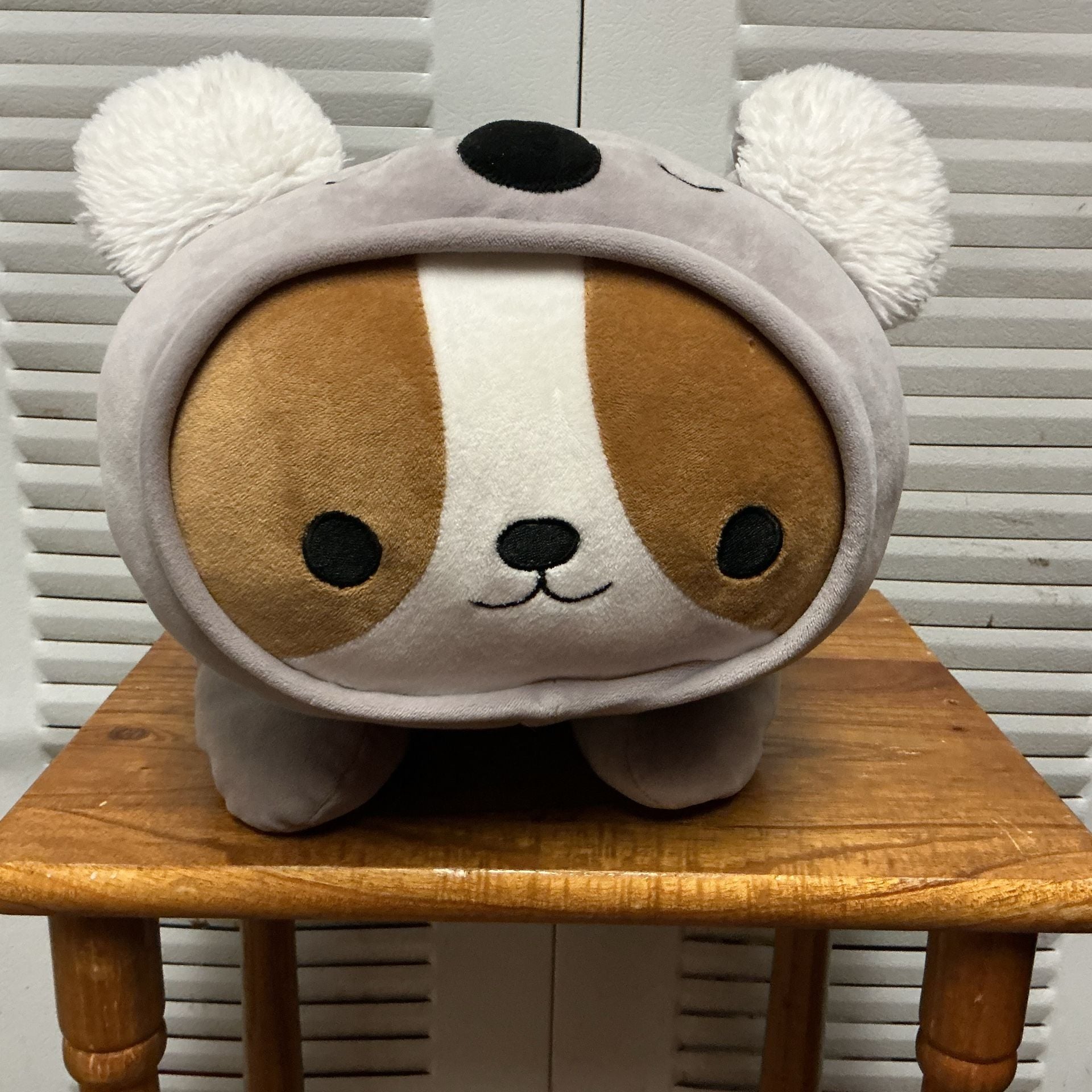 Linzy Toys Smoochy Pals Corgi Dog in Koala Hood Stuffed Animal Plush Toy 2