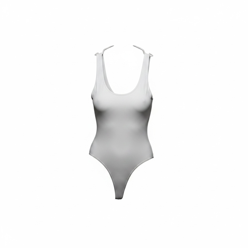 Unbranded Women's White Scoop Neck Thong Bodysuit Size 3XL 5
