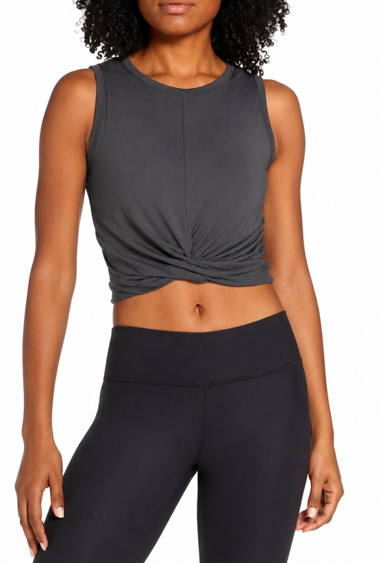 Alo Yoga Cover Twist Front Crop Tank Gray Size Small 2