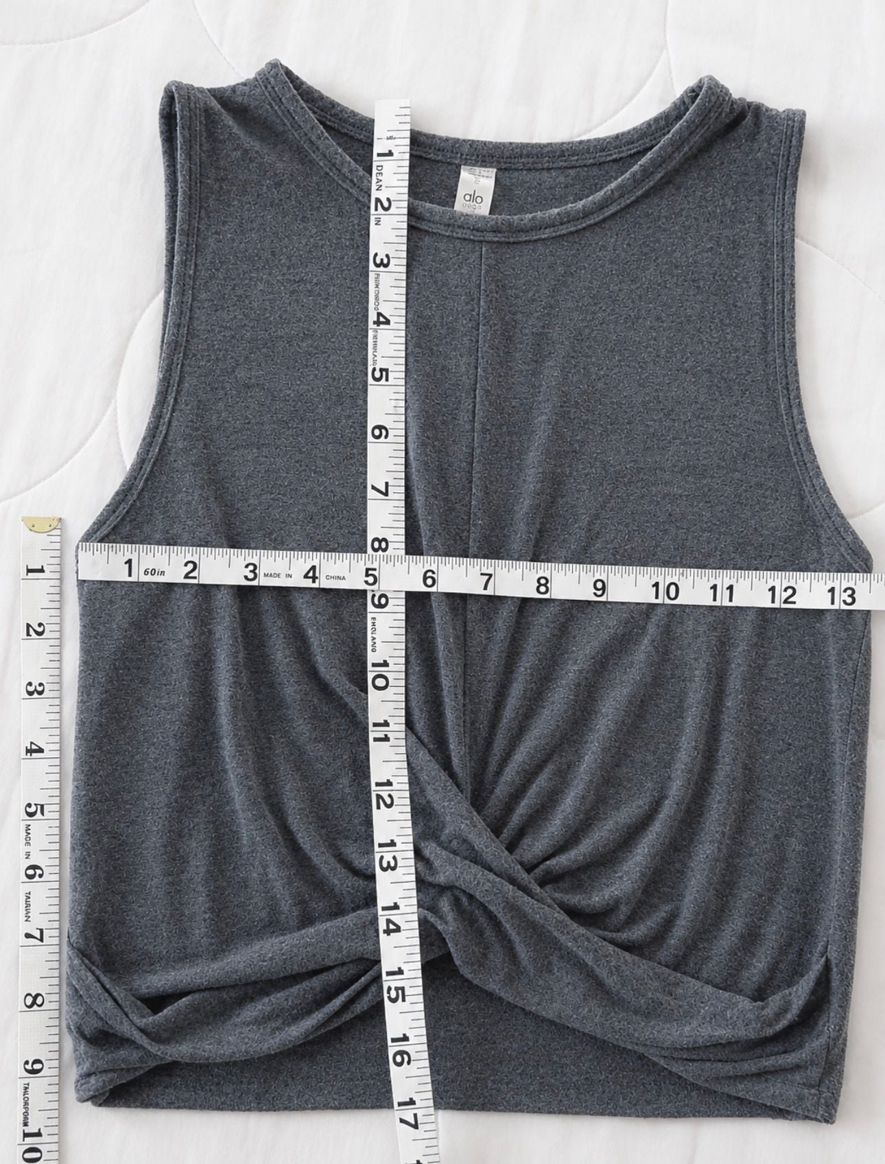 Alo Yoga Cover Twist Front Crop Tank Gray Size Small 6