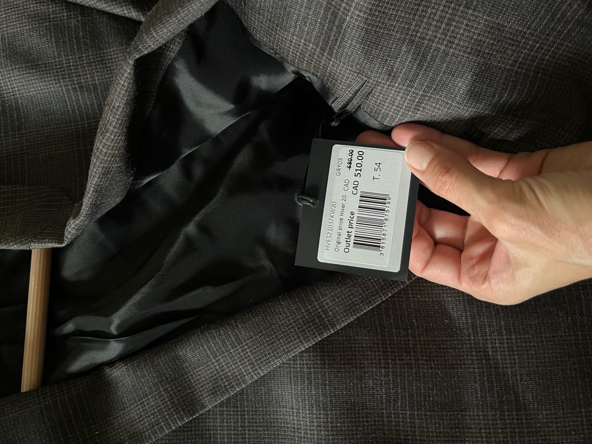 The Kooples Plaid Suit Jacket Gray Size FRENCH 54 10