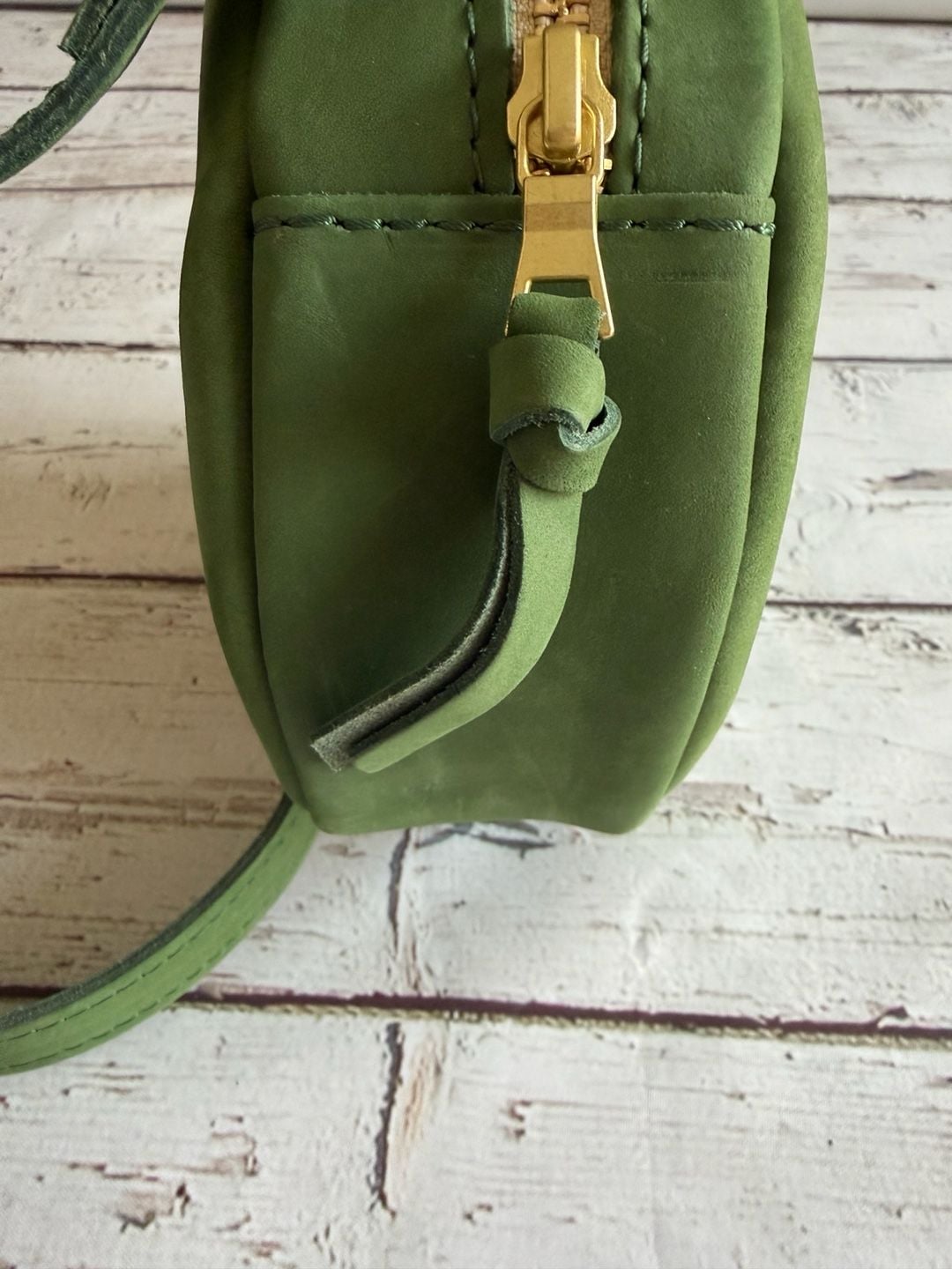 Portland Leather Goods Small Round Circle Crossbody Bag Succulent HTF 7