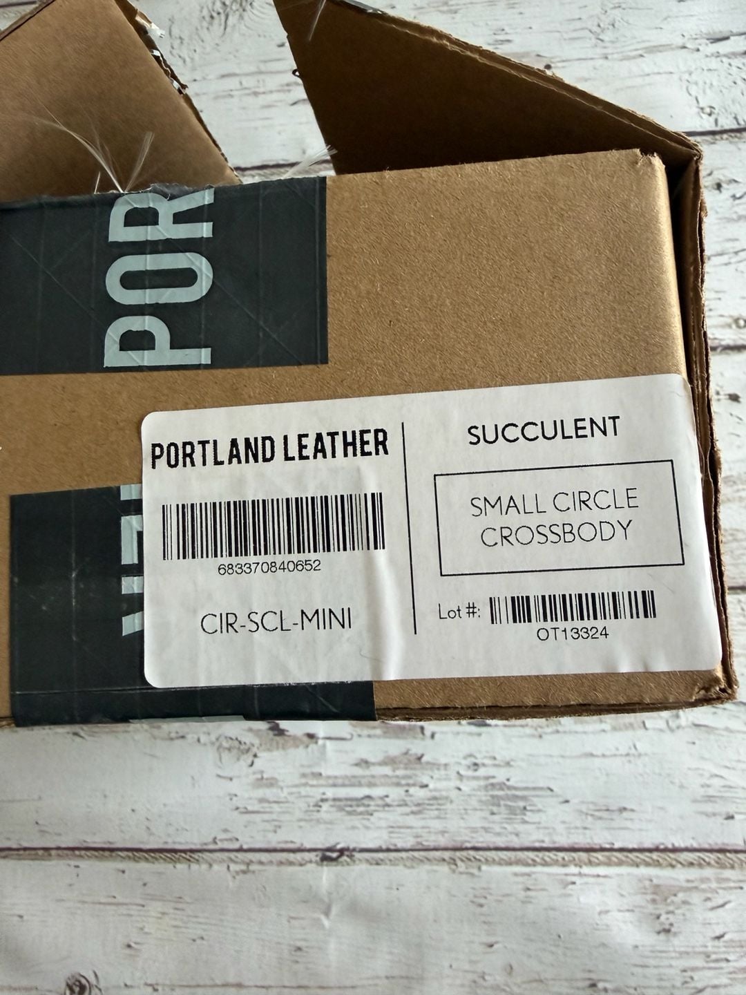 Portland Leather Goods Small Round Circle Crossbody Bag Succulent HTF 8