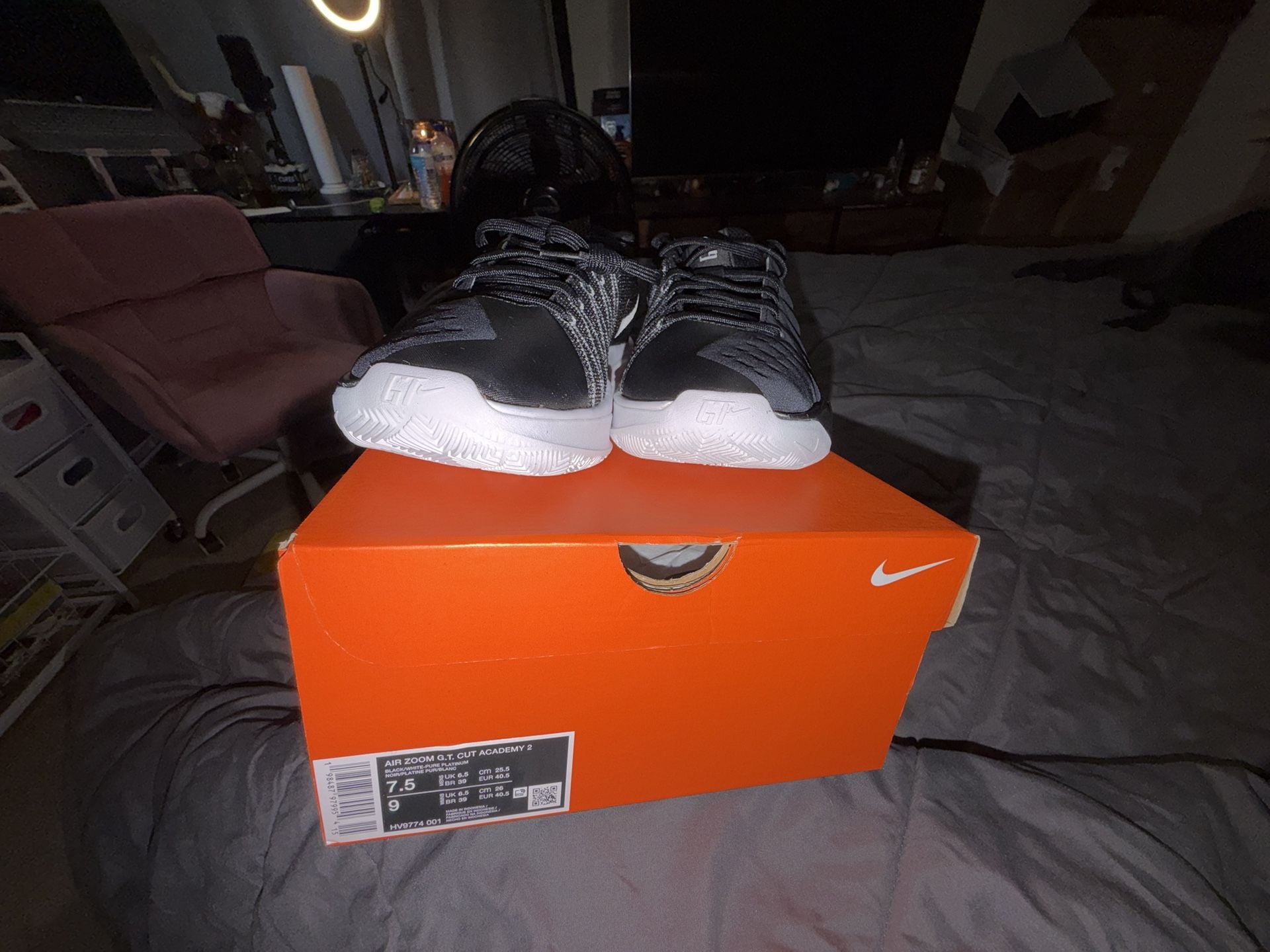 Nike Air Zoom G.T. Cut Academy 2 Basketball Shoes Black White HV9774-001 4