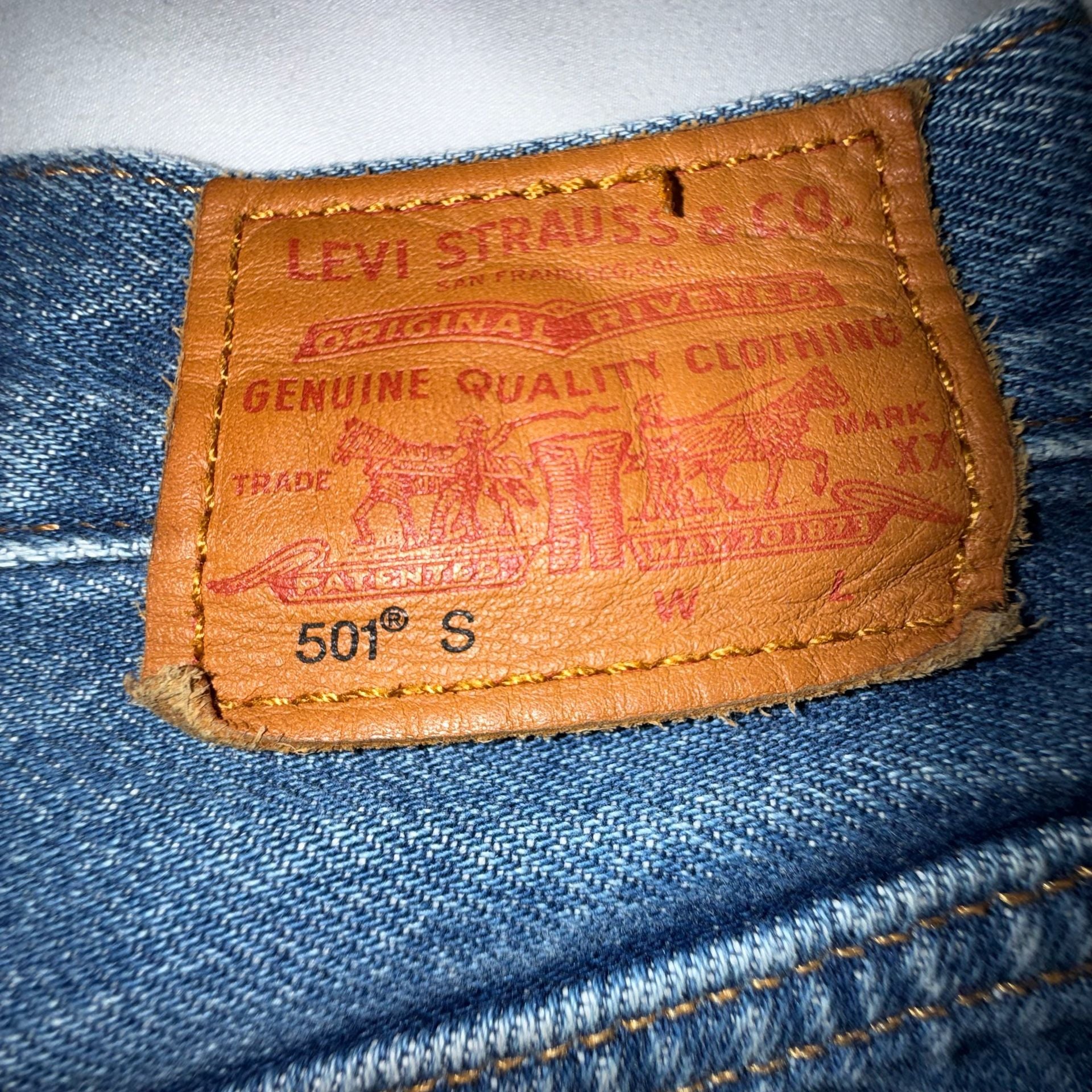 Levi's Premium 501 Skinny Denim Cut-Off Distressed Shorts Blue 24 waist 4