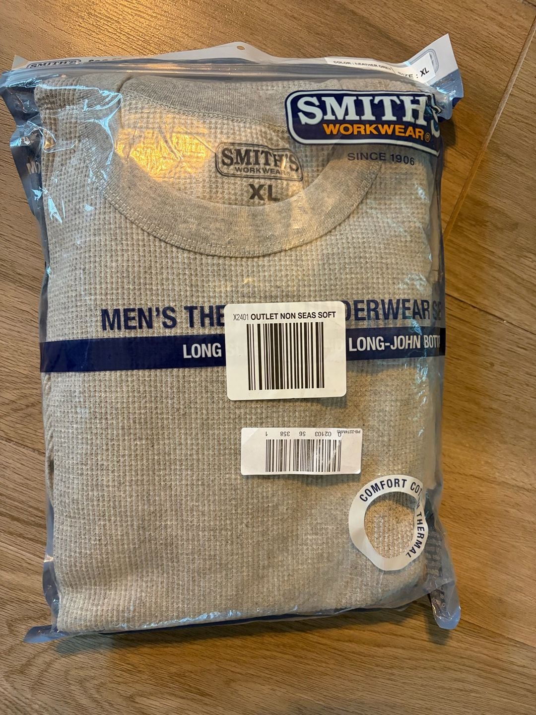 Smith's Workwear Men's Thermal Underwear Set XL Heather Grey STLJ201 1