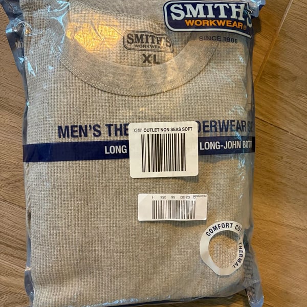 Smith's Workwear Men's Thermal Underwear Set XL Heather Grey STLJ201
