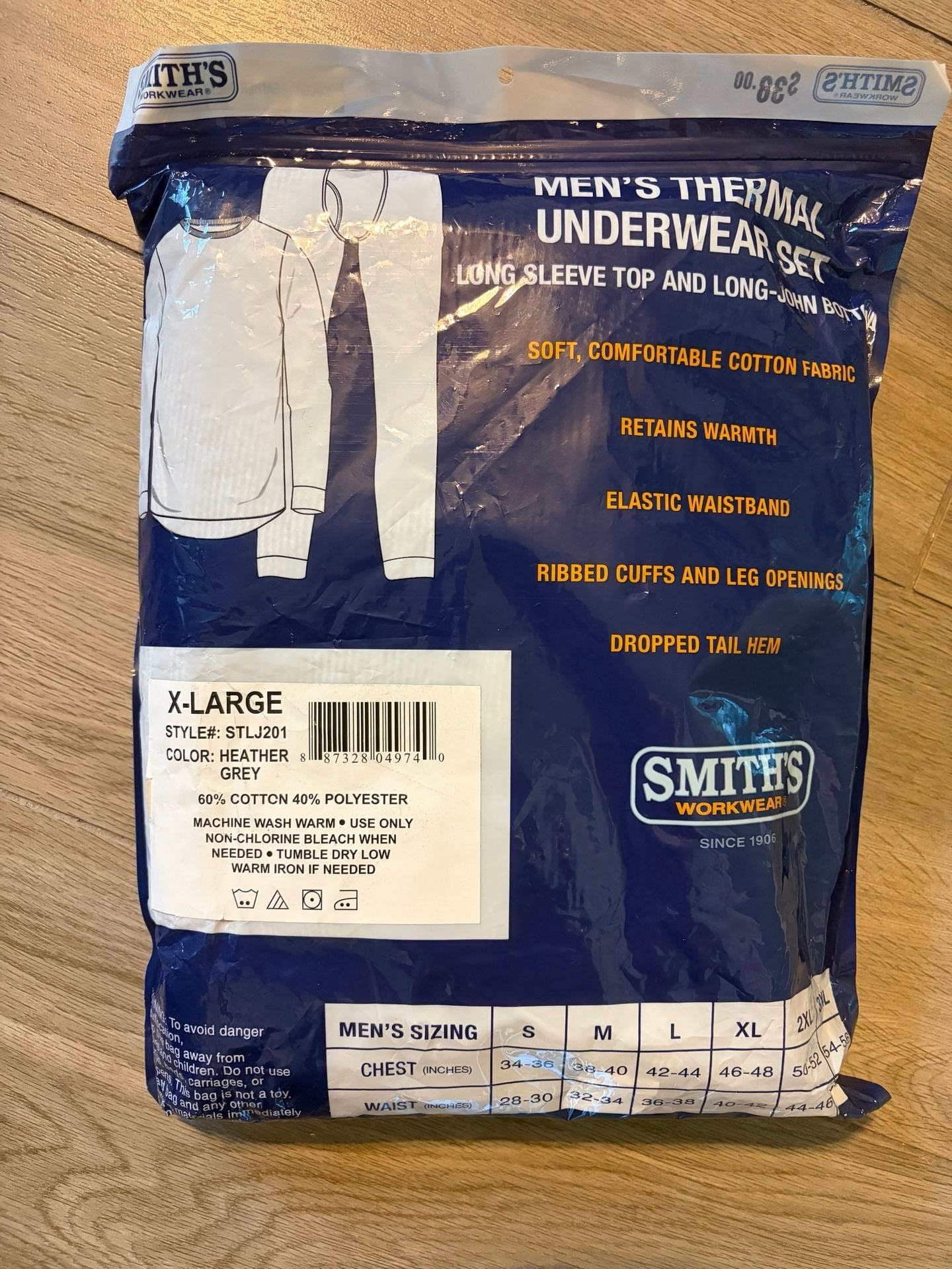 Smith's Workwear Men's Thermal Underwear Set XL Heather Grey STLJ201 4