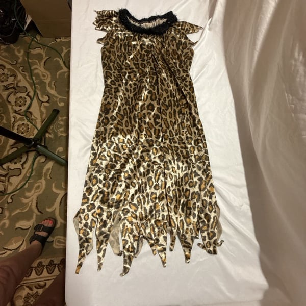 Leopard Print Cavewoman Costume Dress Halloween Outfit