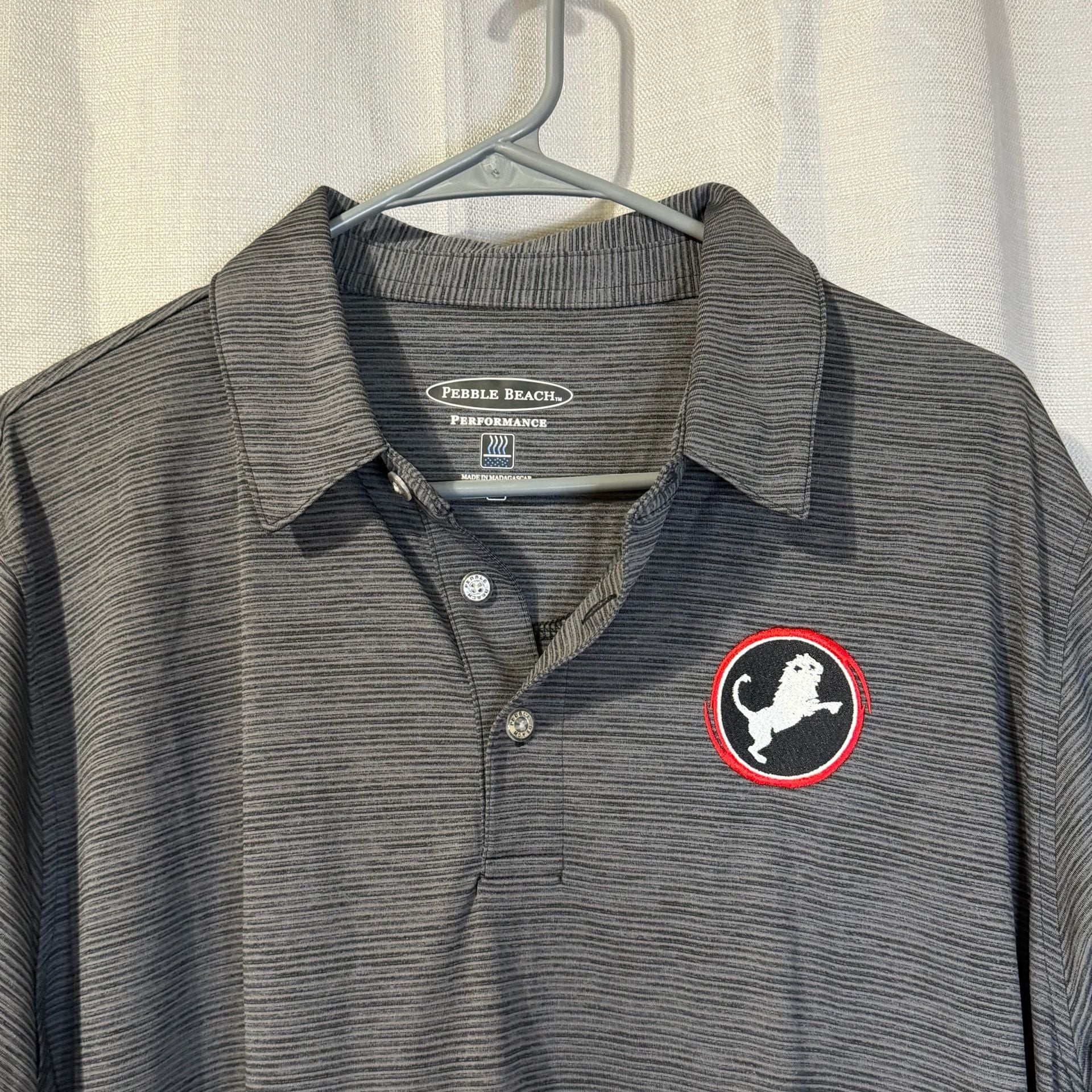 Pebble Beach Performance Heathered Gray Golf Polo Shirt Size L 4