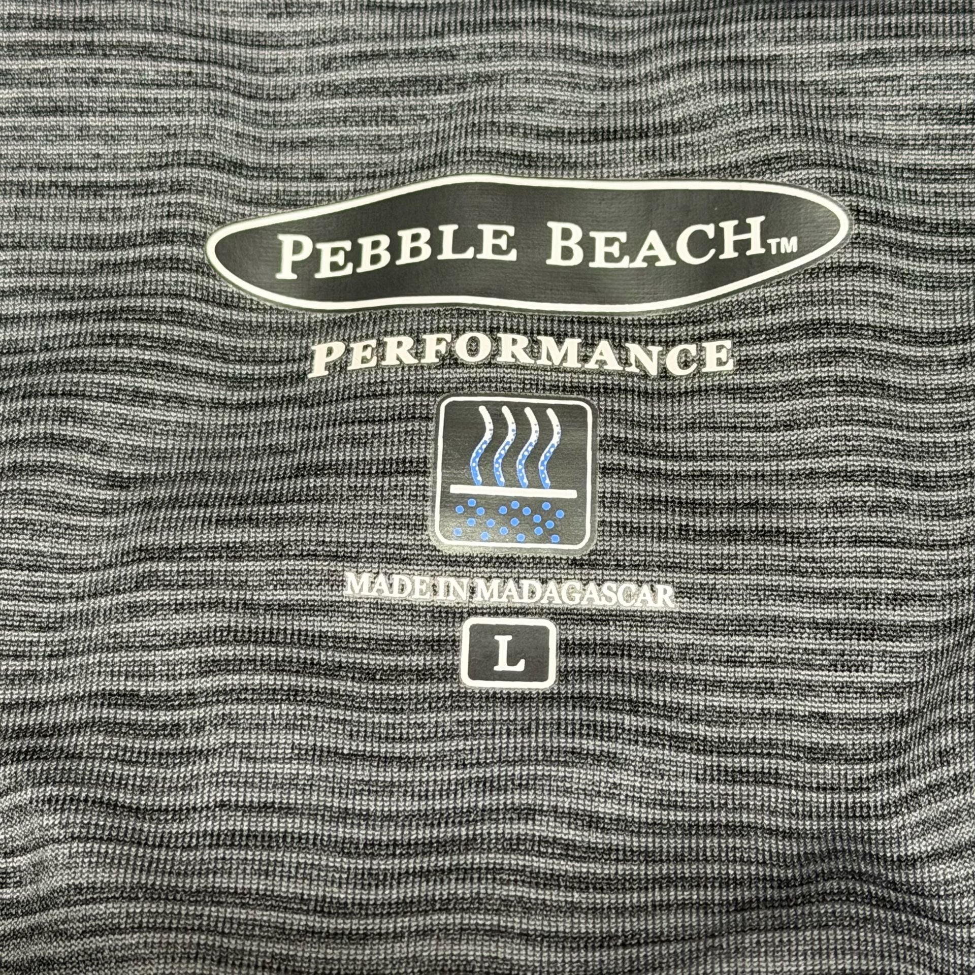 Pebble Beach Performance Heathered Gray Golf Polo Shirt Size L 6