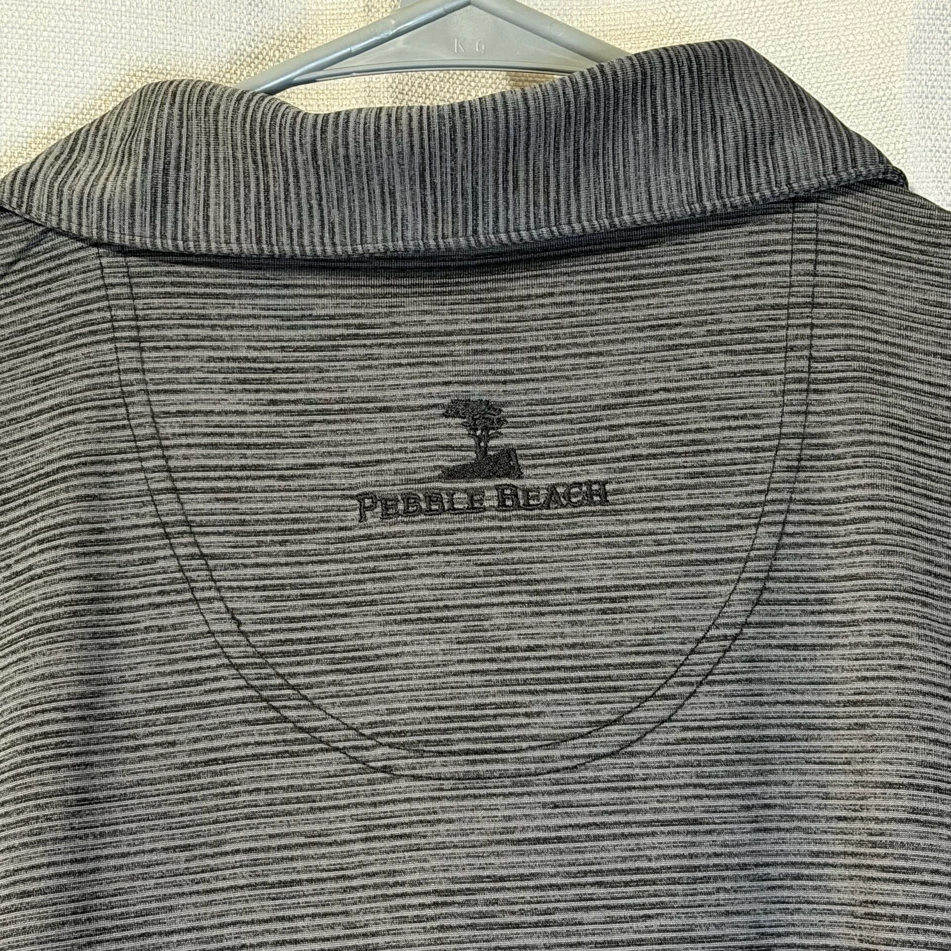 Pebble Beach Performance Heathered Gray Golf Polo Shirt Size L 7