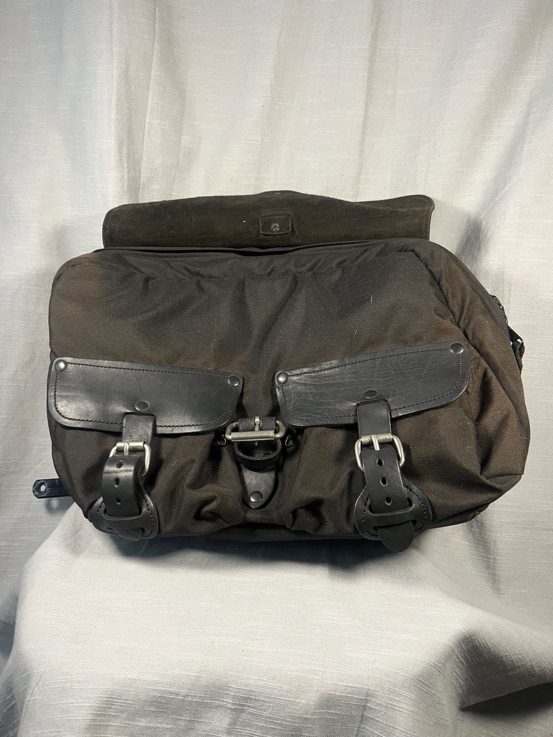 Harley FXRS Convertible saddlebags FXR bags canvas/leather with hardware and rain covers.  8