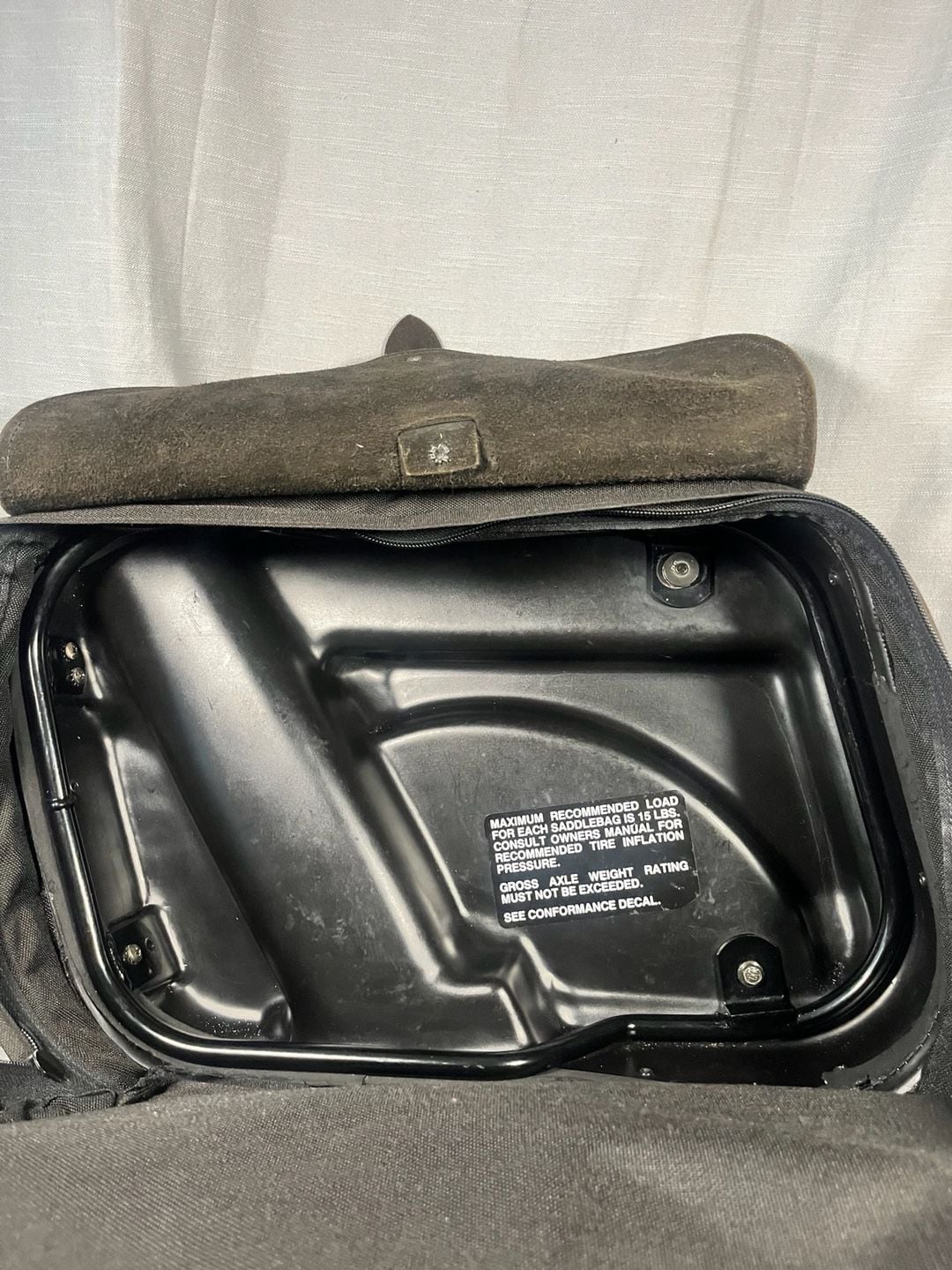 Harley FXRS Convertible saddlebags FXR bags canvas/leather with hardware and rain covers.  9