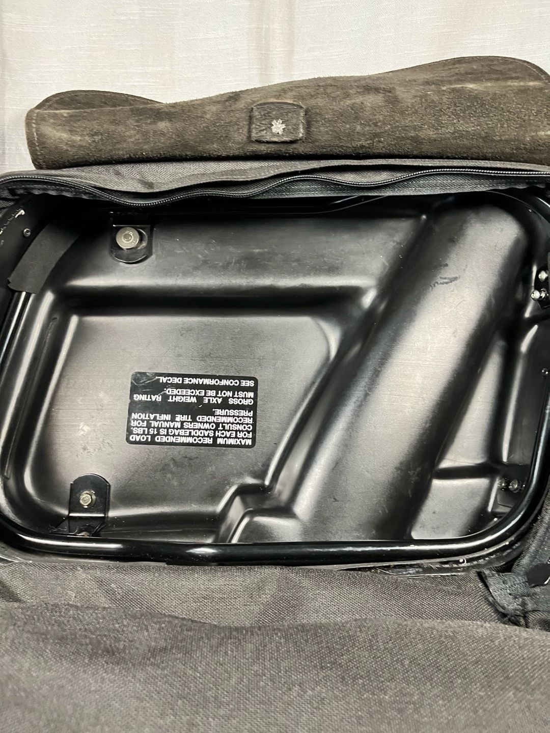 Harley FXRS Convertible saddlebags FXR bags canvas/leather with hardware and rain covers.  11