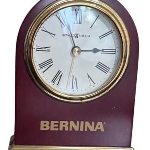 Howard Miller Bernina 645-401 Rosewood and Brass Desk Table Clock
