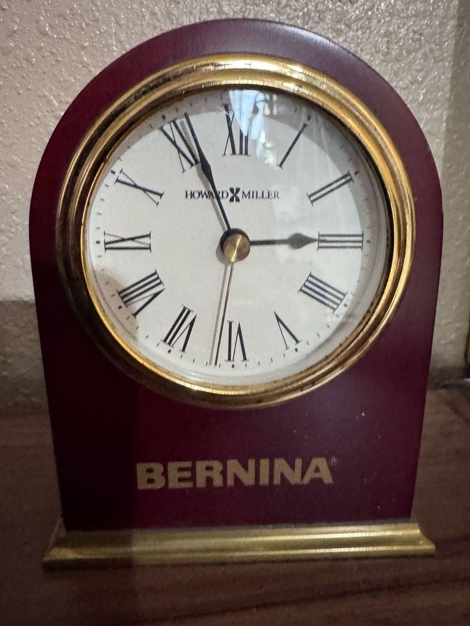 Howard Miller Bernina 645-401 Rosewood and Brass Desk Table Clock 2