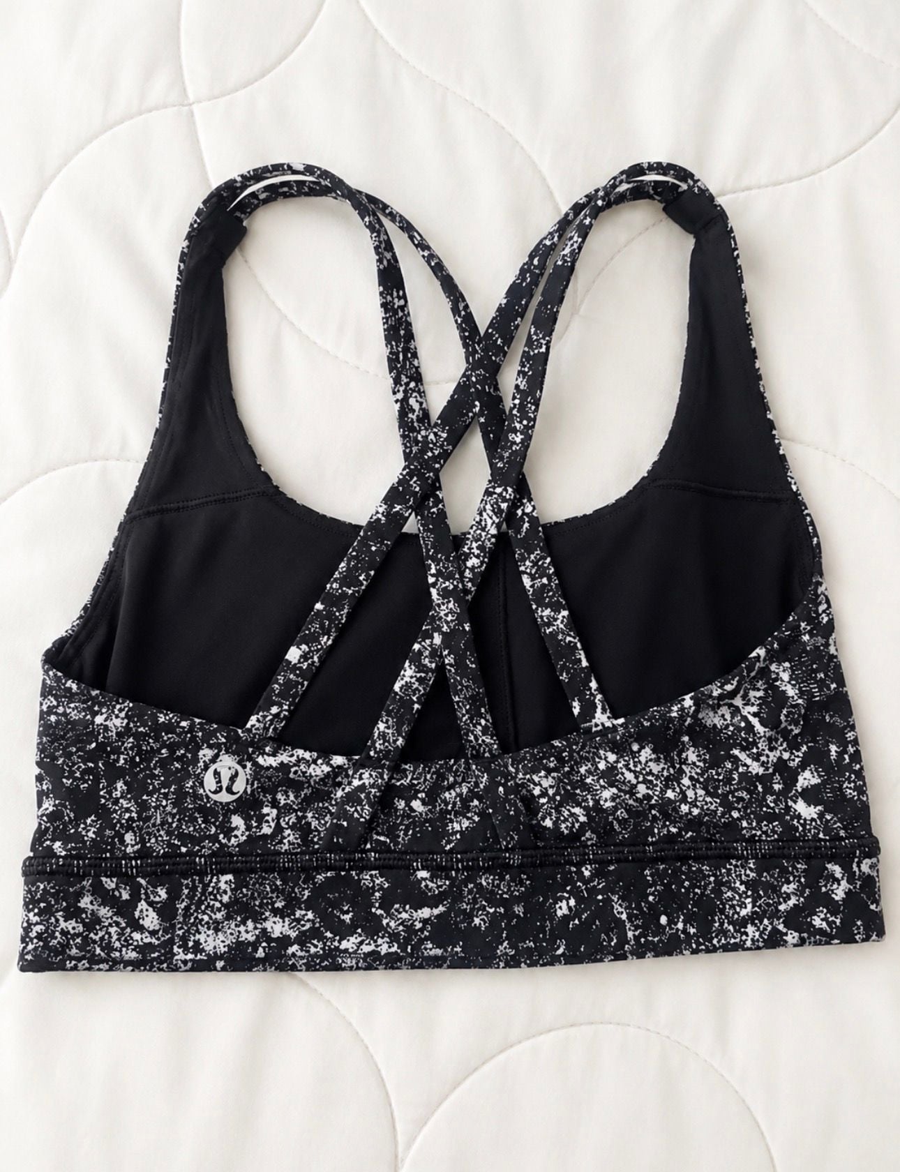 Lululemon Energy Bra Size 2 Black Gray Abstract Print Medium Support 6