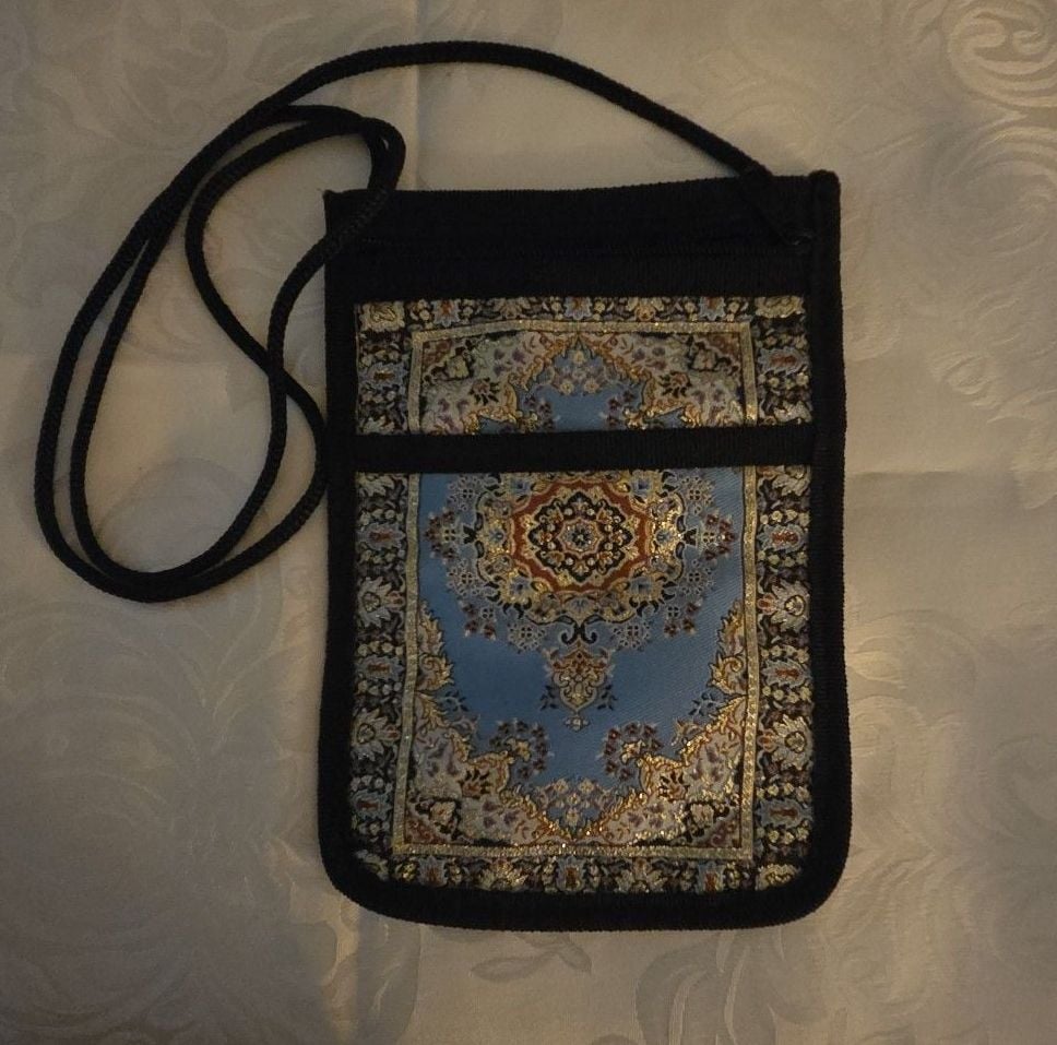 Turkish Kilim Passport Bag Boho Woven Crossbody Travel Pouch Ottoman Rug Design 4