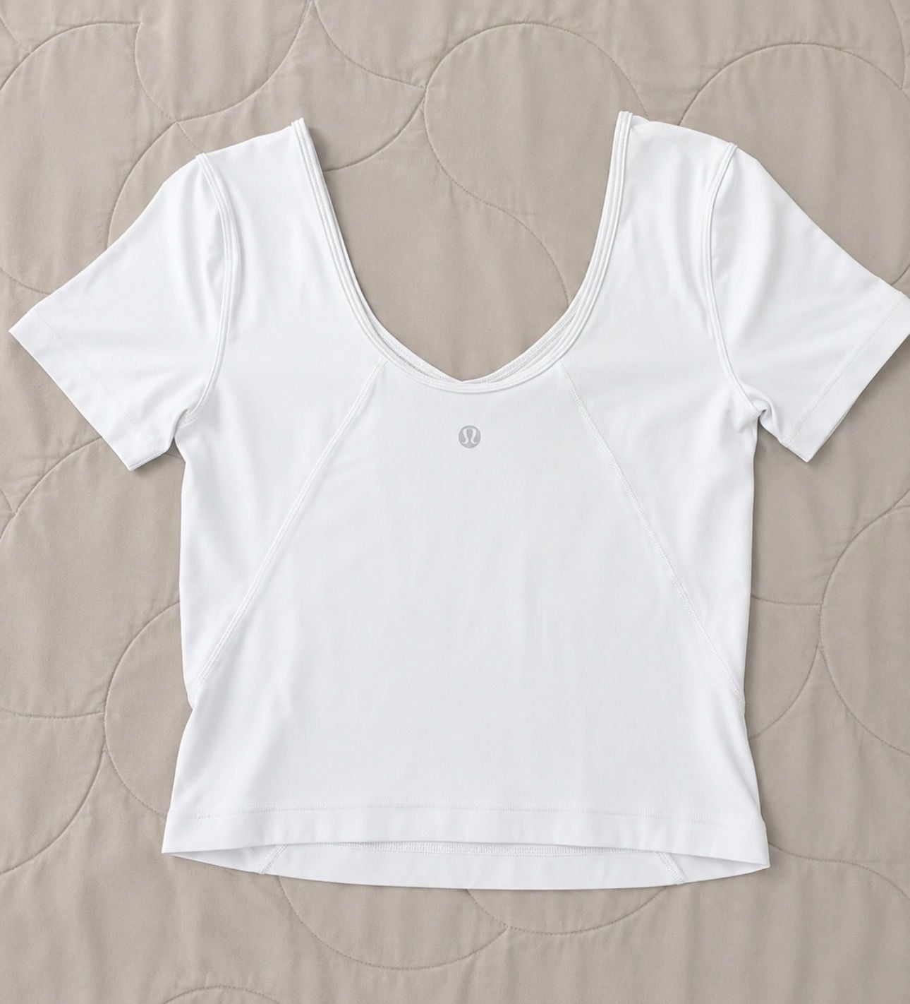 Lululemon Align T-Shirt White Nulu Crop Top Approx Size 4 4
