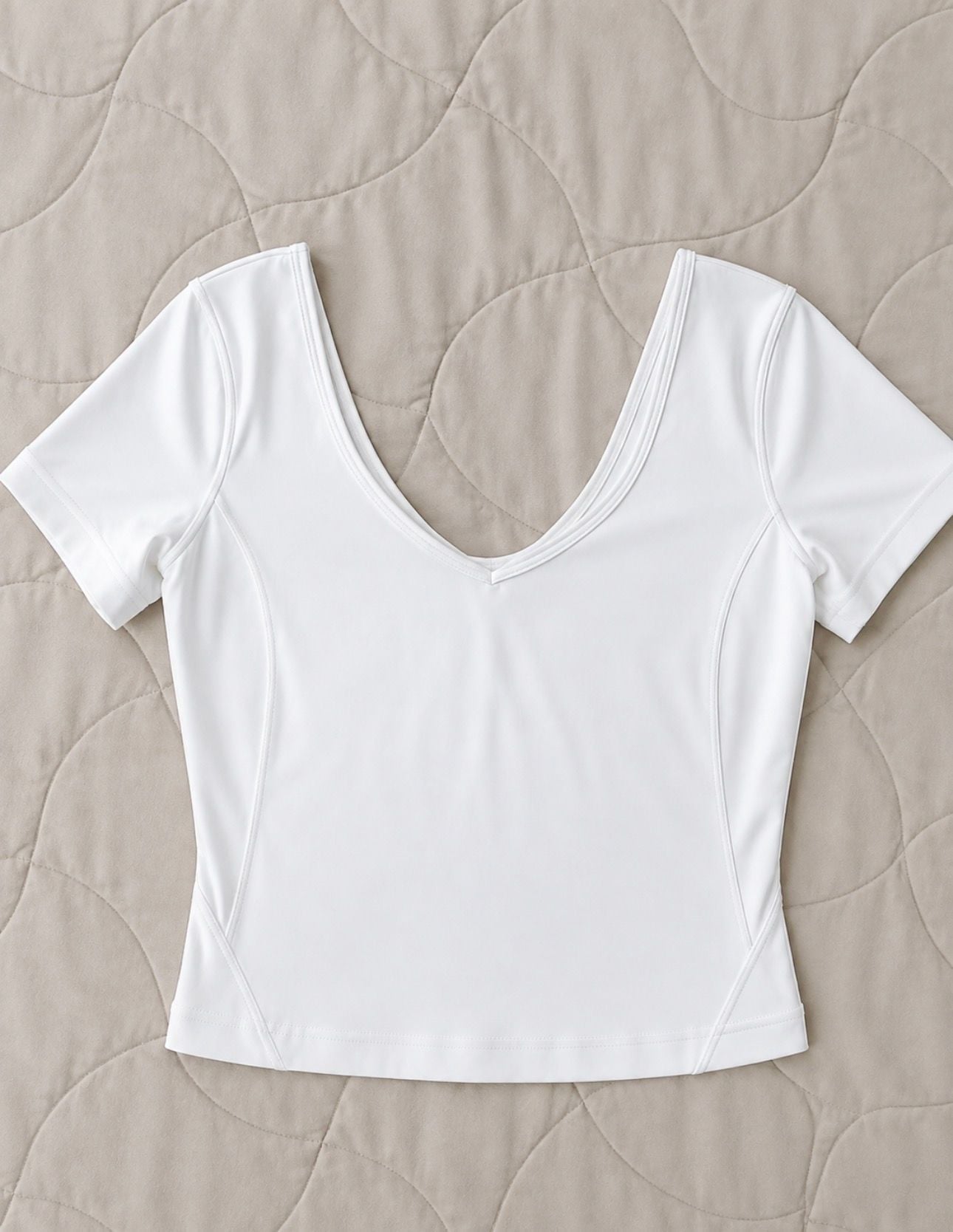 Lululemon Align T-Shirt White Nulu Crop Top Approx Size 4 6
