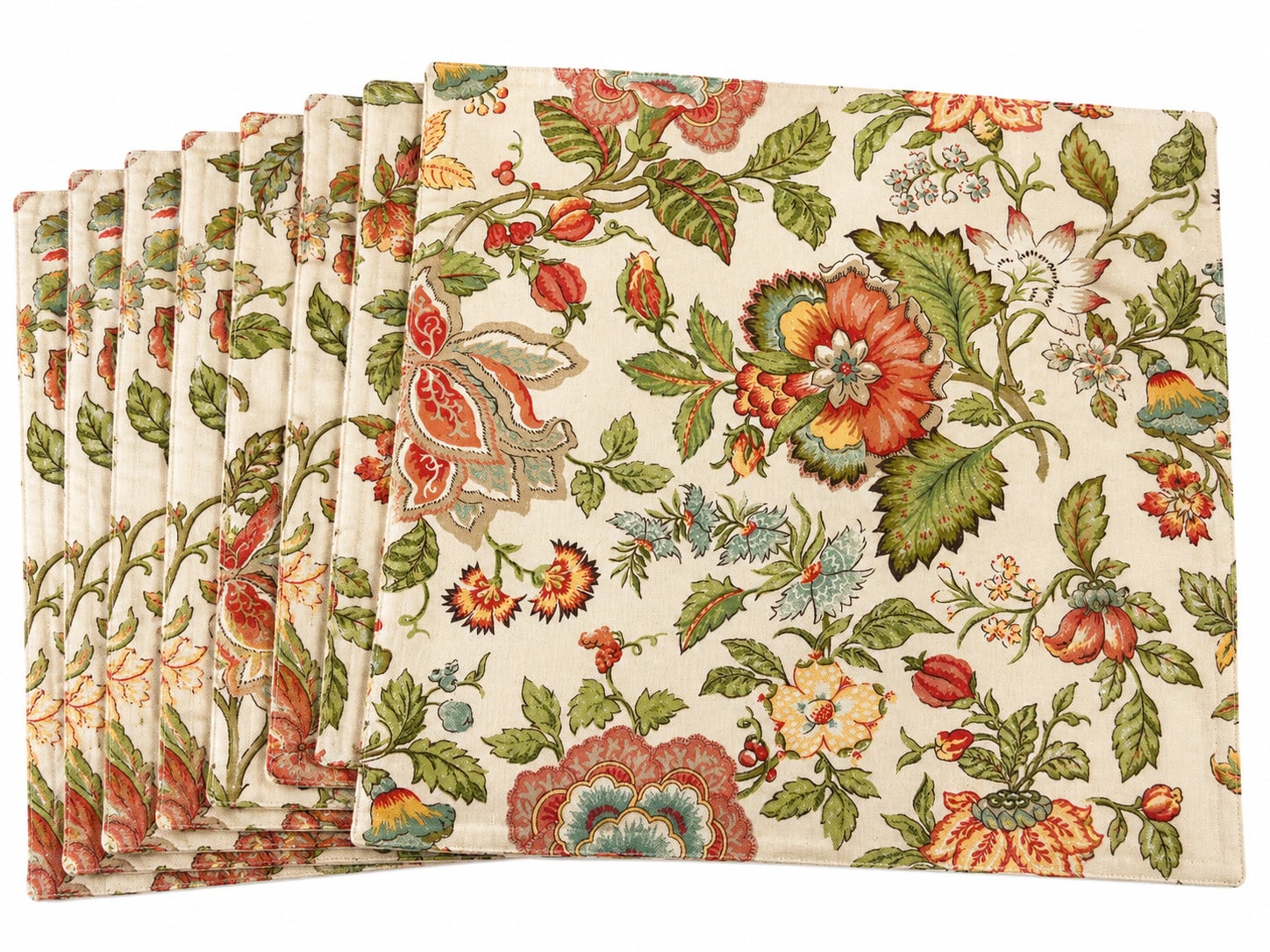 Amara Floral Quilted Cotton Placemats Set of 6 1