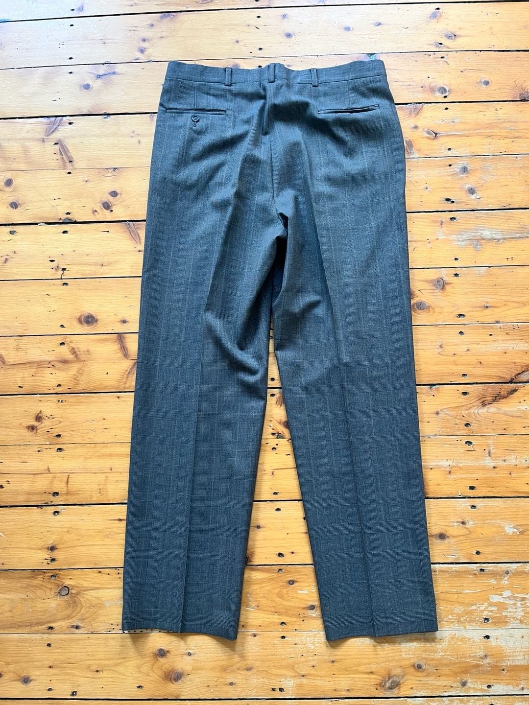 Burberrys Vtg 100% Wool Gray Plaid Suit Mitchells of Westport Union Tag 42R 36 18