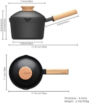 Tasteplus Non-Stick Milk Pan Saucepan with Lid and Wooden Handle 20