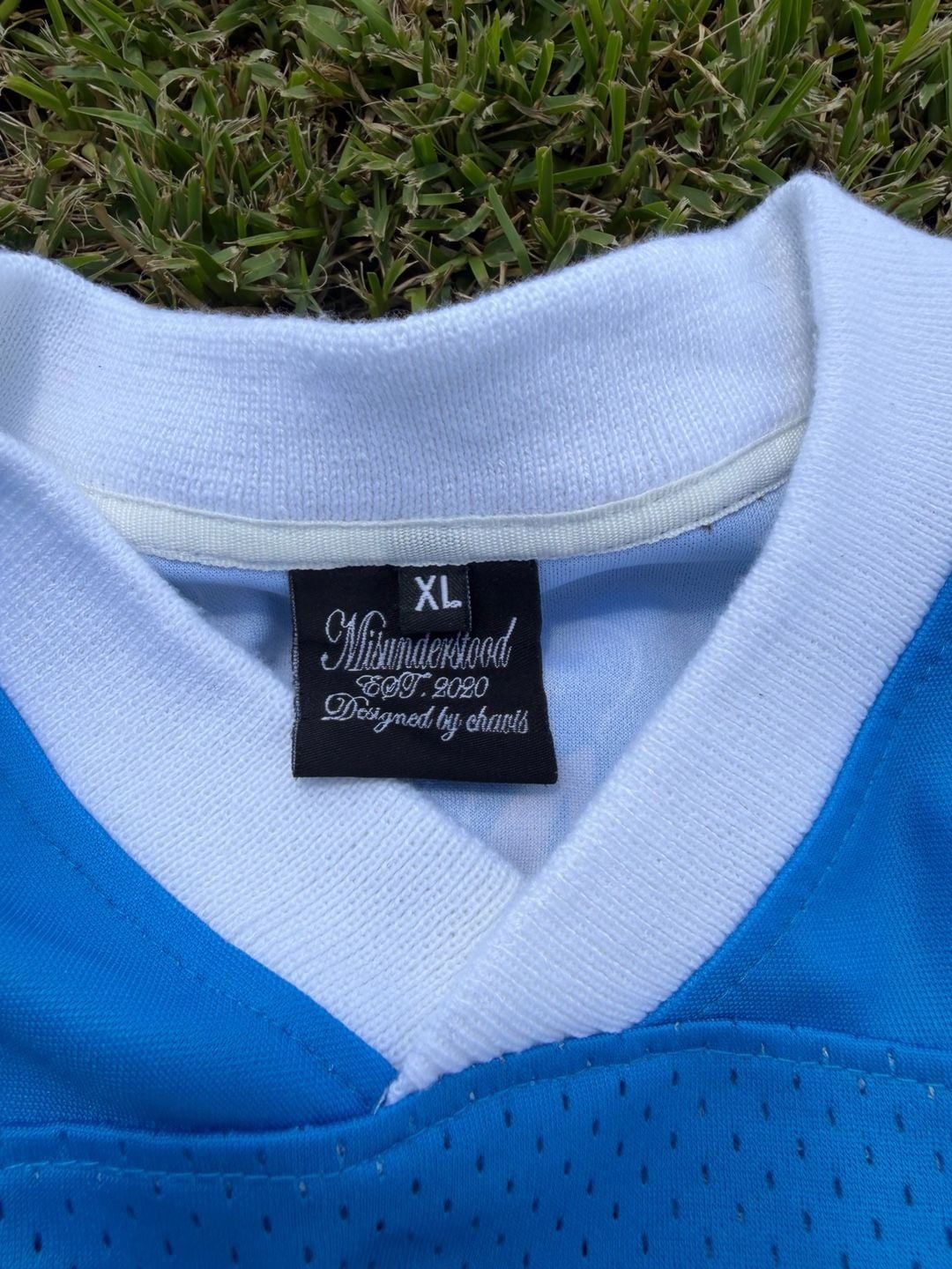 Misunderstood Est. 2020 Designed Blue Oversized Football Jersey Size XL 4