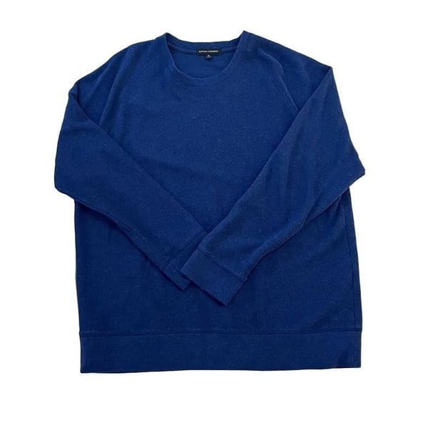 Banana Republic Navy Blue Waffle Knit Crew Neck Pullover Sweatshirt XL