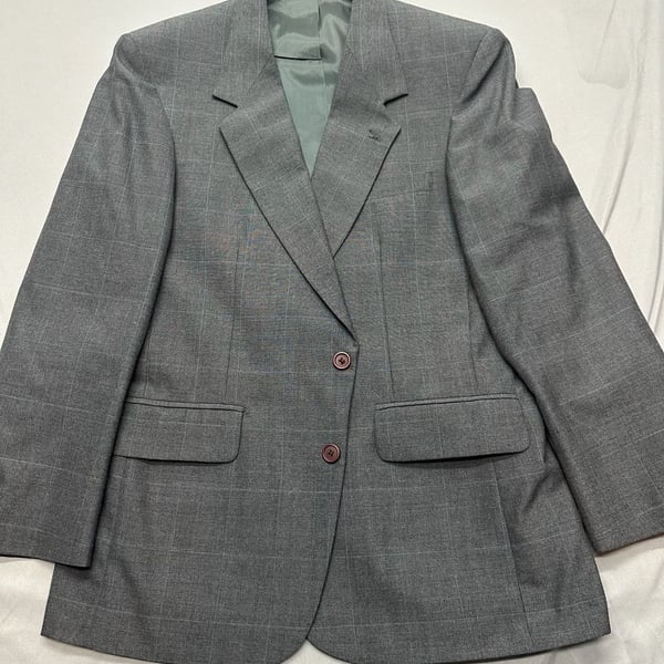 Towncraft Men's Gray Plaid 2-Piece Suit Jacket and Pants Set