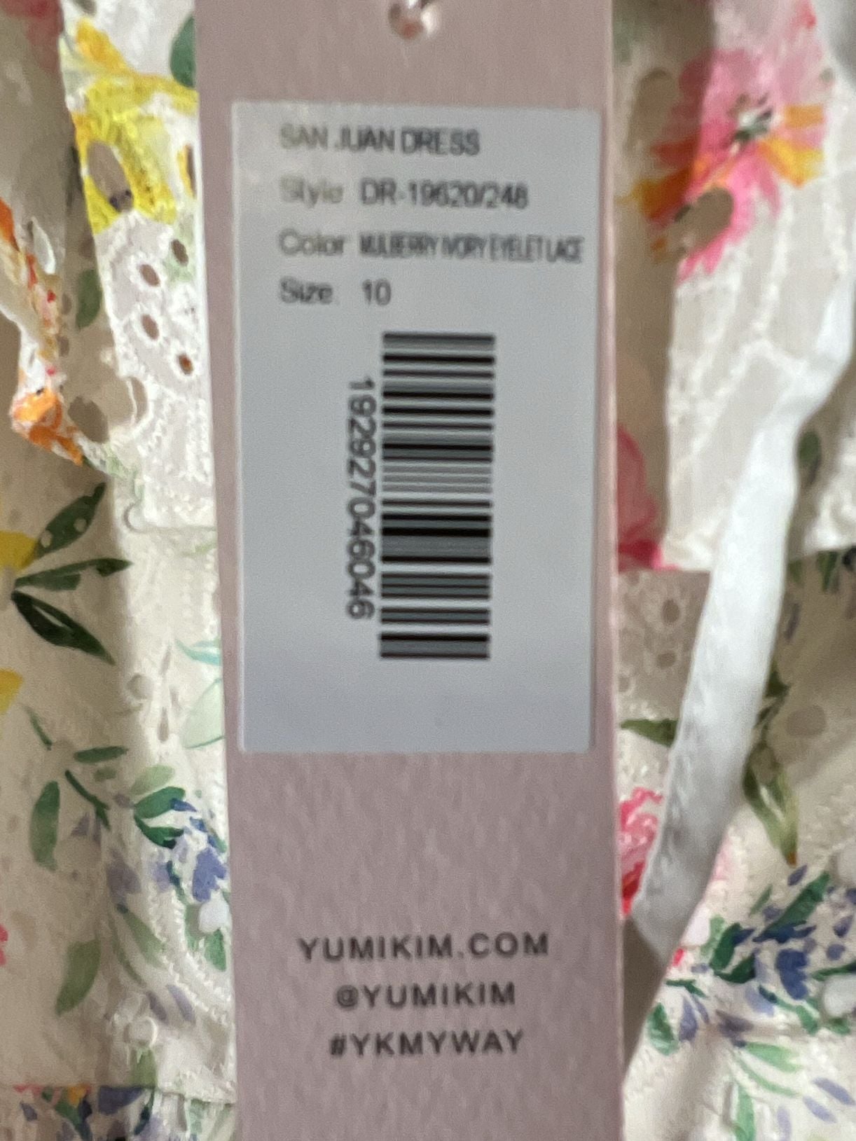 Yumi Kim San Juan Dress Mulberry Ivory Eyelet Lace Floral Midi Size 10 5