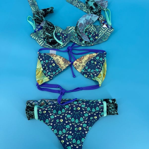 Maaji Reversible Multi-Piece Bikini Set Swimsuit Size S