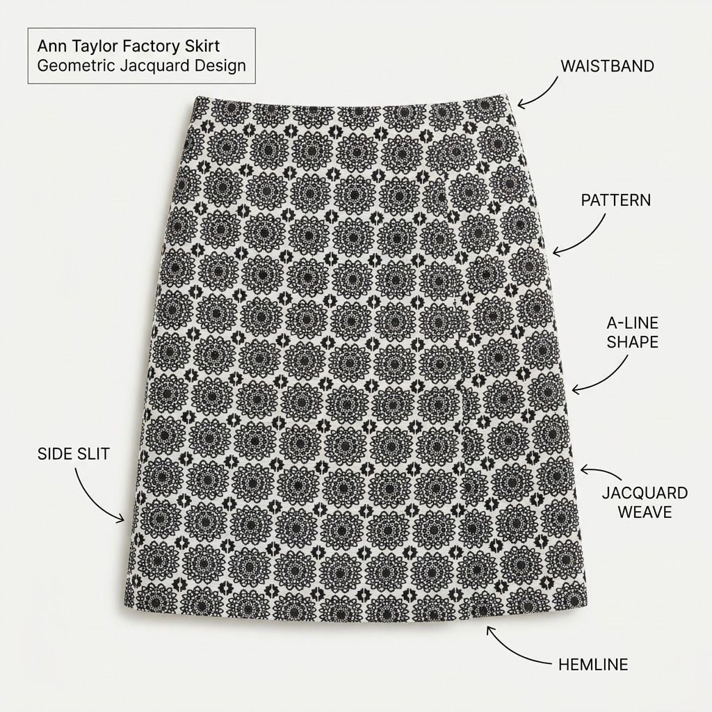 Ann Taylor Factory Black and White Geometric Floral Print Skort Size 14 3
