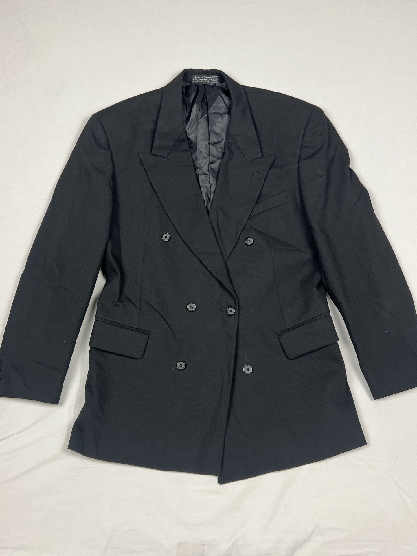 Bert Pulitzer Vintage Men's Black Double Breasted Blazer Peak Lapel 2