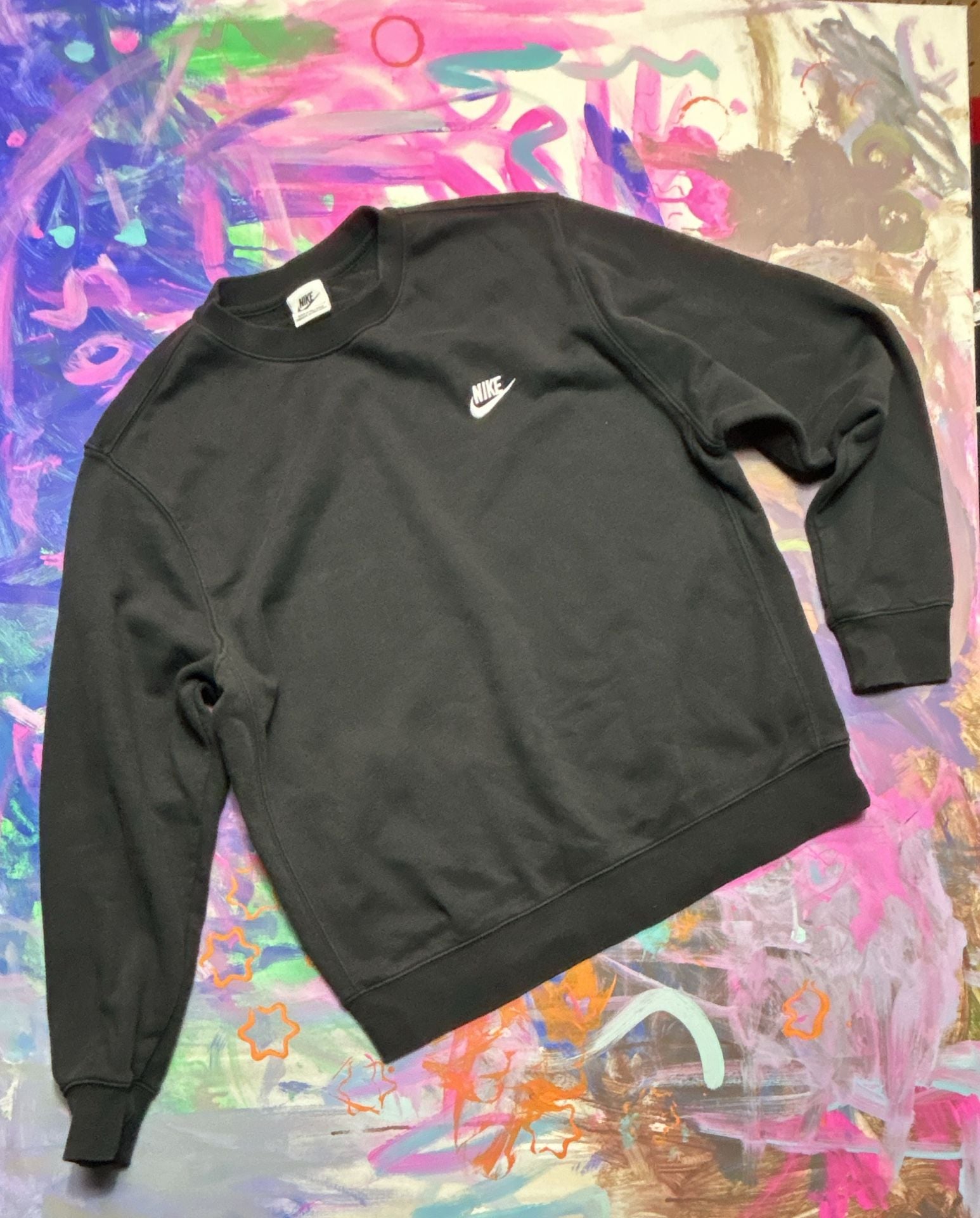 Nike Sportswear Club Fleece Men's Crewneck Sweatshirt Black 2