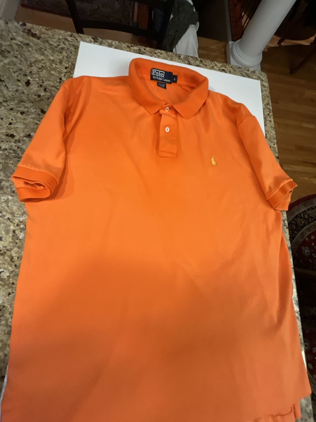 Polo Ralph Lauren Orange Cotton Short-Sleeve Polo Shirt Men's Size Large 2