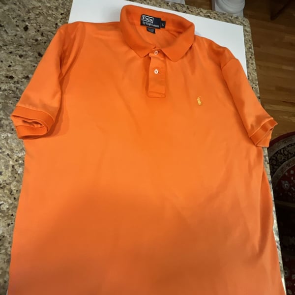 Polo Ralph Lauren Orange Cotton Short-Sleeve Polo Shirt Men's Size Large