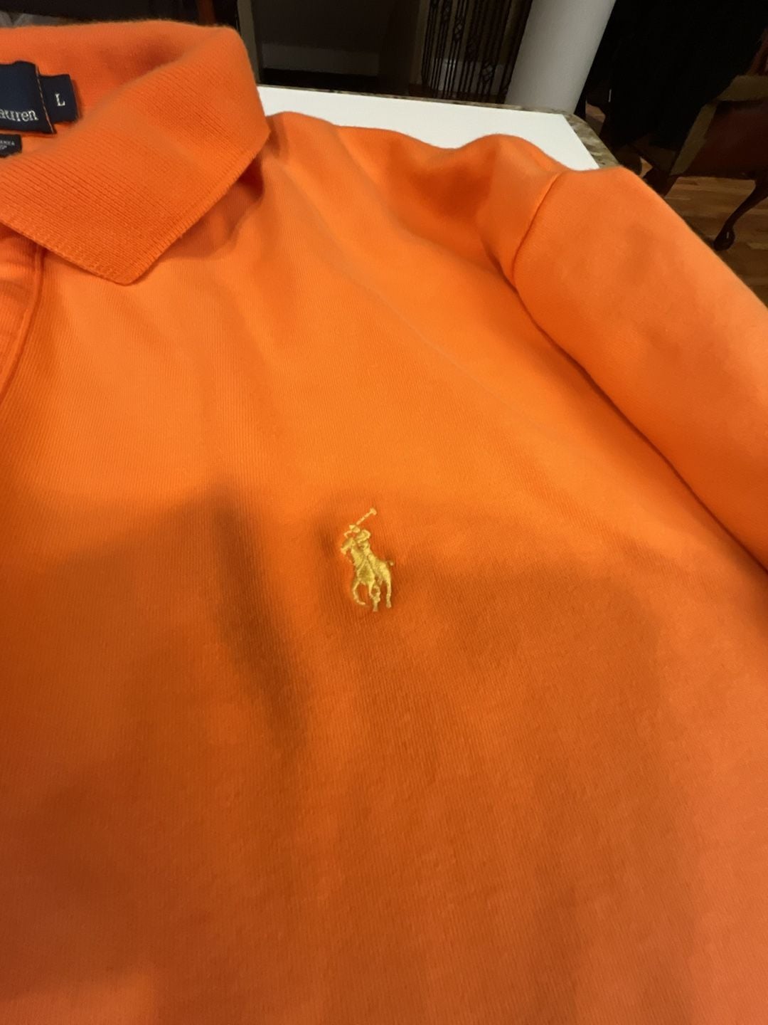 Polo Ralph Lauren Orange Cotton Short-Sleeve Polo Shirt Men's Size Large 4