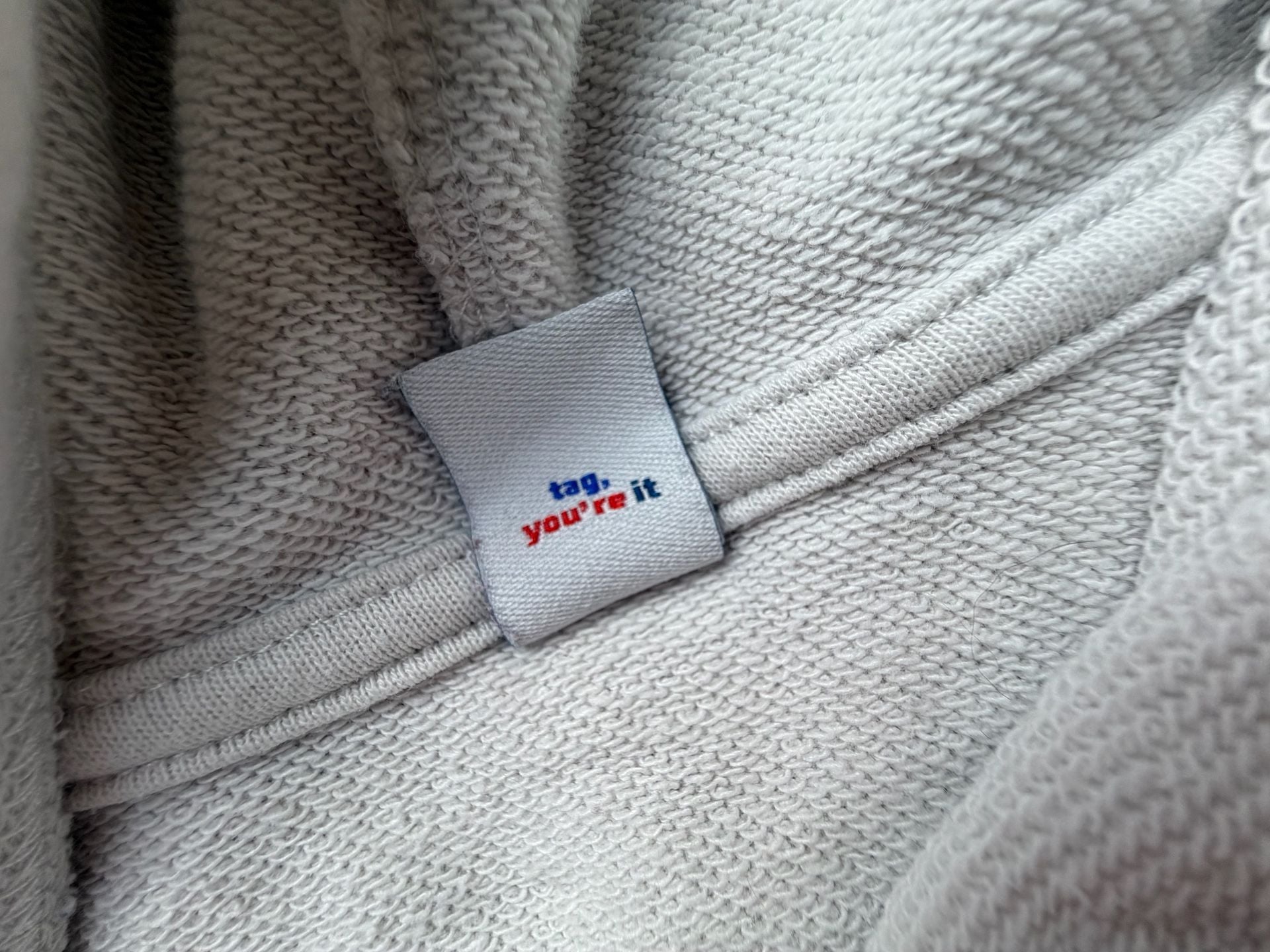 Old Navy Embroidered Hoodie, Size XL (14-16), Light Gray, Made in Cambodia, Tag You're It Collection 4