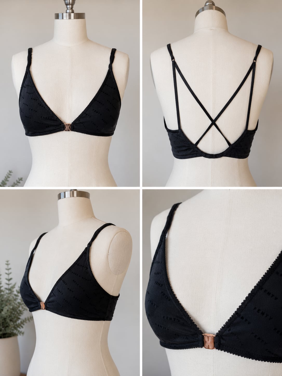 Savage X Fenty Flocked Logo Mesh Thong Panties 1
