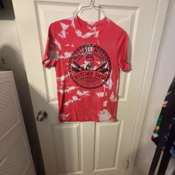 Michael Myers Butcher Shop Halloween Horror Movie Tie Dye T-Shirt