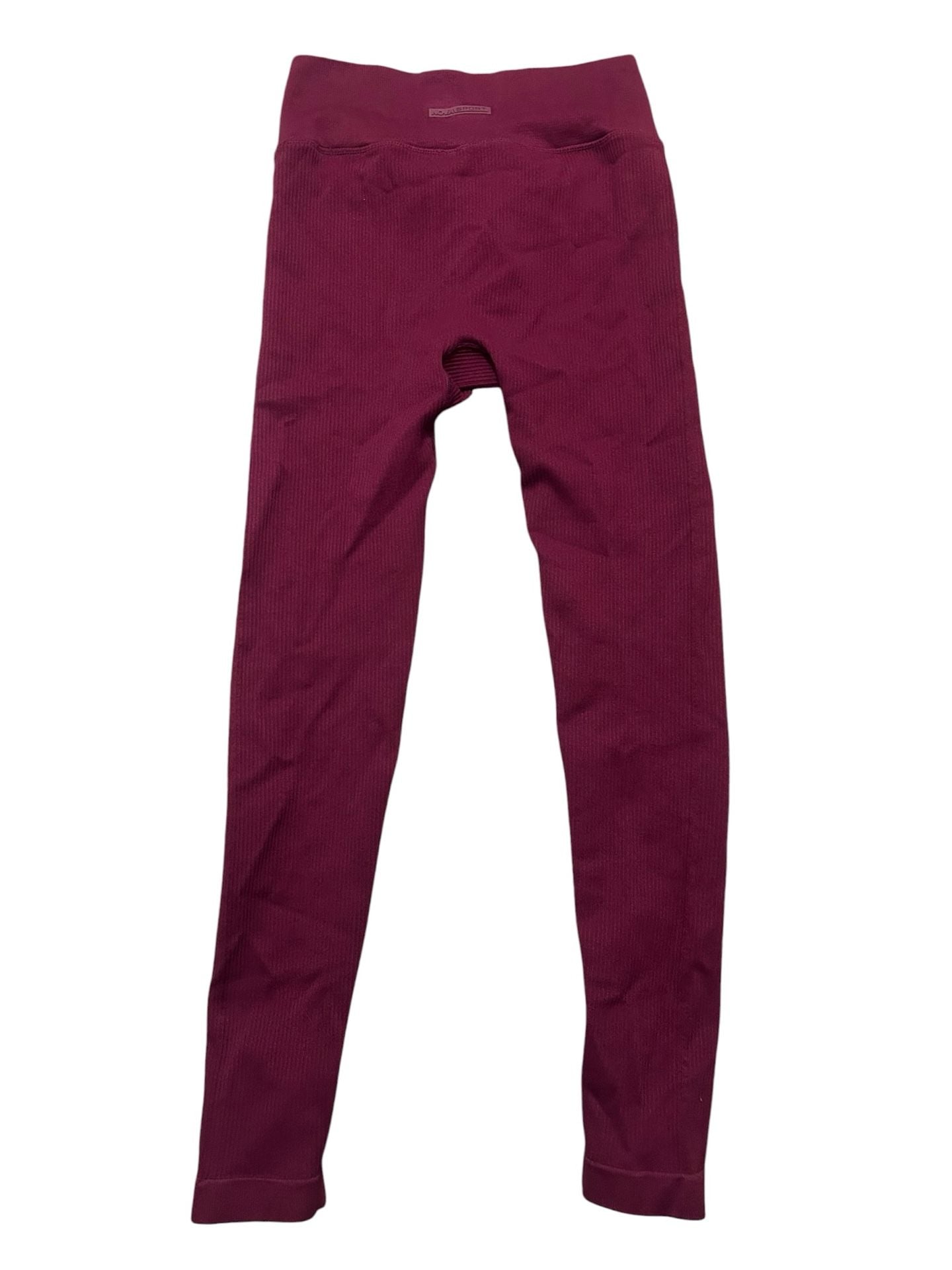 Nova Sport Ribbed Crossover High-Waisted Leggings Maroon Size M 6