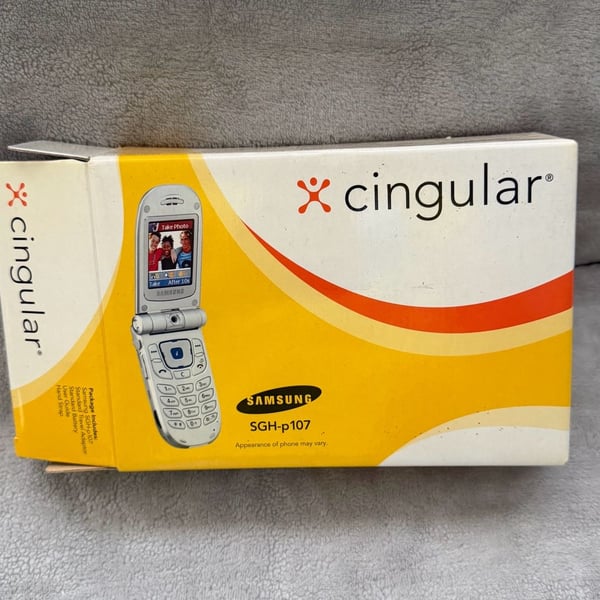 Vintage Samsung SGH-p107 Cingular Flip Phone In Original Box