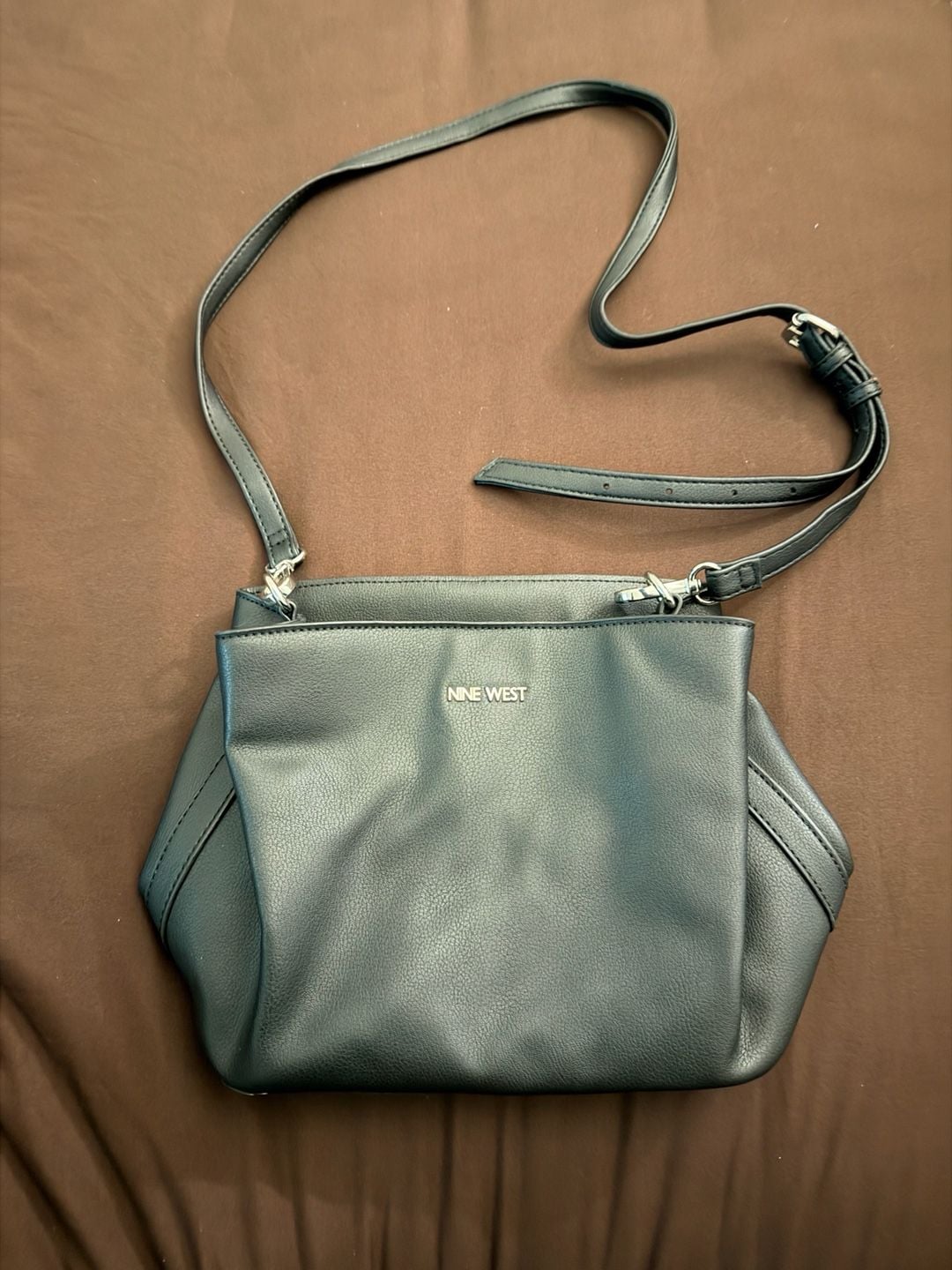 Nine West Black Faux Leather Crossbody Shoulder Bag 2