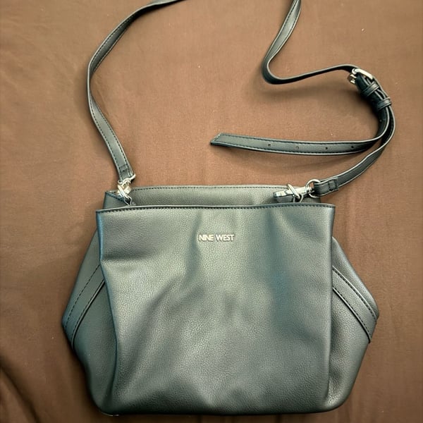 Nine West Black Faux Leather Crossbody Shoulder Bag