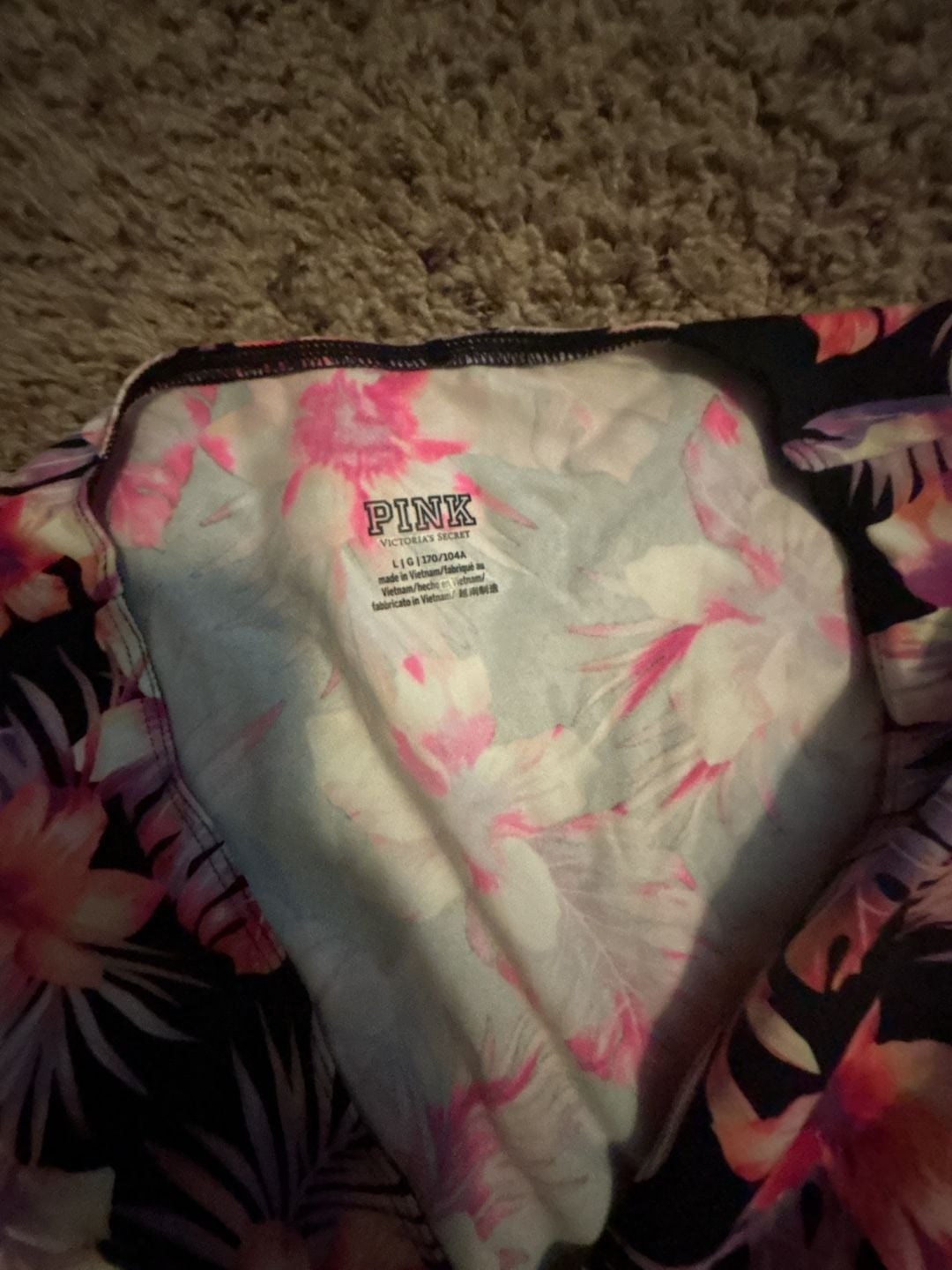 Victoria's Secret PINK Hawaiian Floral swim & sport Wrap Top and Bottoms Set 3