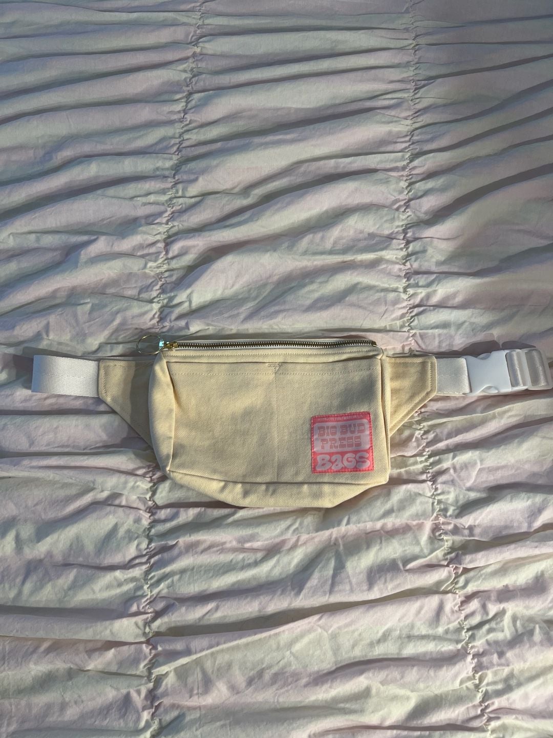 Big Bud Press Cotton Fanny Pack Belt Bag Cream Ecru 2