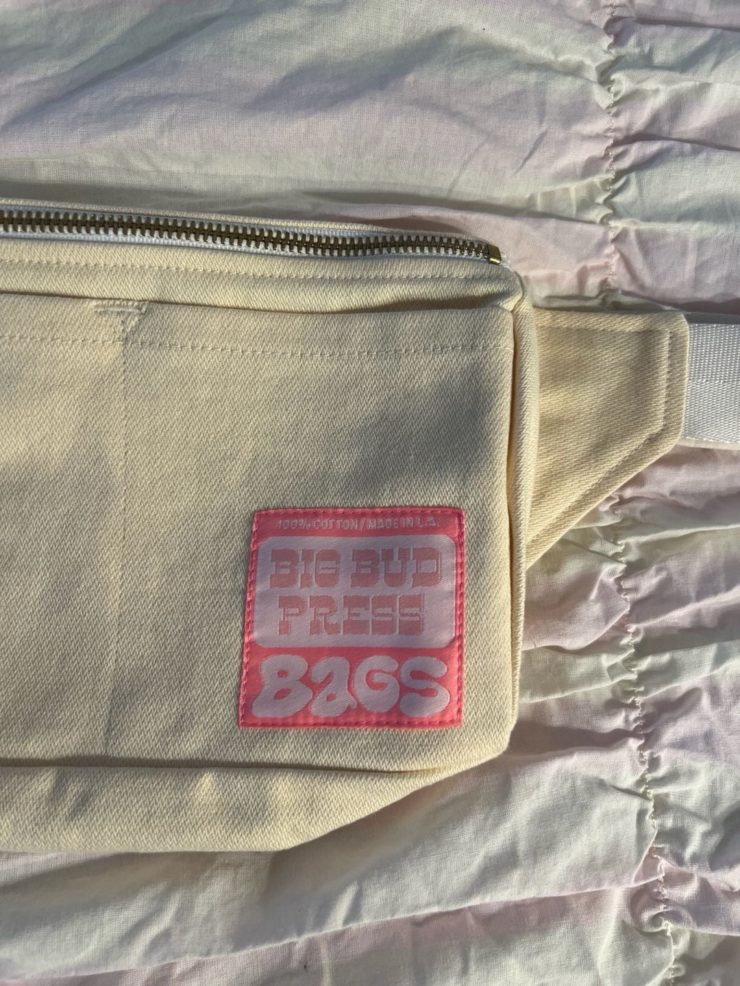 Big Bud Press Cotton Fanny Pack Belt Bag Cream Ecru 3